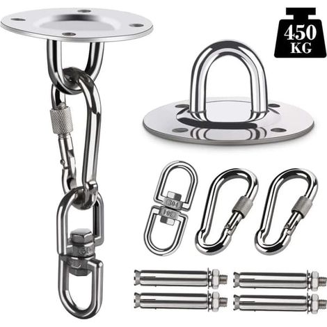 Supports de plafond spécialement conçus pour les chaises suspendues, avec une structure en acier inoxydable supportant une charge de 450 kg, pour hamacs et fauteuils à bascule. (1/5)