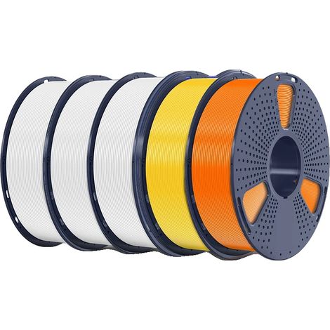 Filamento PLA, materiale ecologico, ampia compatibilità con stampanti, 3 colori: bianco o giallo. (1/2)