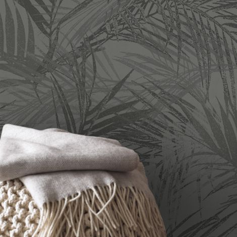 Papier peint intissé Feuilles d'été 1005 x 52cm Gris