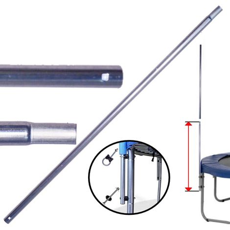 Montant 105cm - 1 Trou - Diamètre 25mm - Pour Filet Trampoline (Partie Basse qui se fixe sur pied avec vis droite et vis boucle)