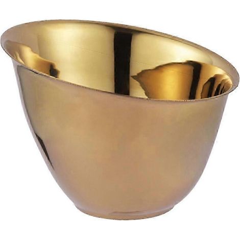 Bol mélangeur en métal, saladier, récipient alimentaire, couverts, plat de service rond, bols inclinés, ustensiles de service pour la cuisine domestique et les restaurants-15cm Thick Gold