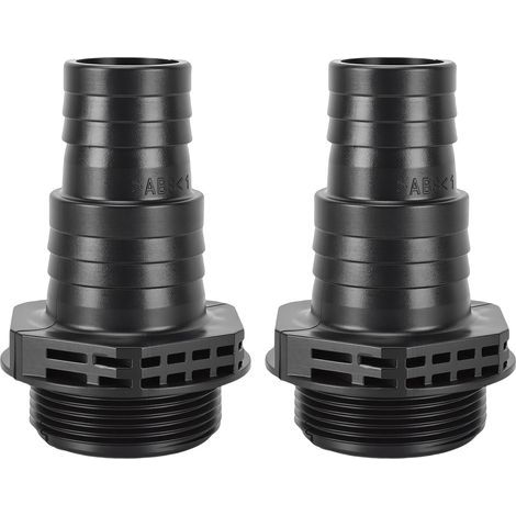 2 Connecteurs Pompe SPS 32-38mm – Pour SPS100 SPS75 SPS50 SPS25 Pièces Rechange Piscine Sable ABS Spa Noir, Étanches