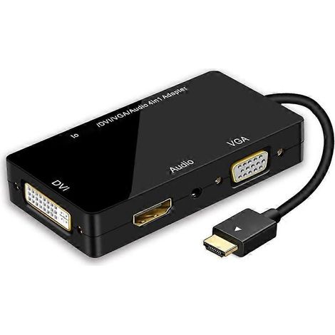 Câble adaptateur 4 en 1 Mini DisplayPort/HDMI/DVI/VGA avec convertisseur de sortie audio (1/5)