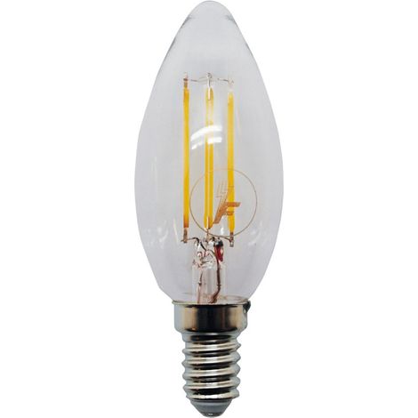 Bombilla Vela Filamento LED E14 4W 2000K / 2800K / 6000K Cristal Claro (1/2)