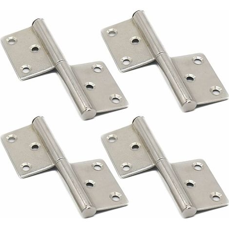 royaluxe- Charnière Porte Avec Trou Soulever Charnière Vis Paumelles De Porte Charnières Amovibles Charnières Porte Soulever Charnière Acier Inoxydable Pliable Charnières De Drapeau Charniere Meuble S (1/5)