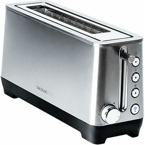 Tostadora de acero con 1 ranura larga extraancha para 2 tostadas, 1100W y soporte para panecillos y bollería. (1/5)