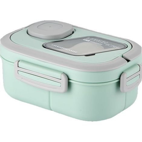 Bento Lunch Box, Lunch Box Enfant Adulte Boîte 1200ml avec 3 Compartiments, Anti-Fuite Lunchbox, pour Lave-vaisselle,École Pique-Nique Travail  (Vert) (1/5)