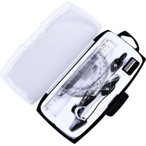 Kit de dessin professionnel 10 pièces avec compas en métal, règle (1/5)