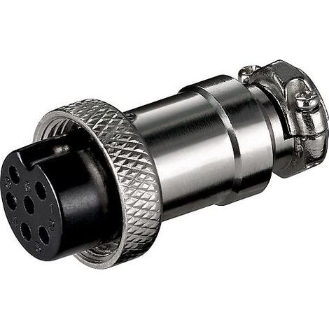 Conector micro aviacion aereo GX16 hembra de 6pin Gris