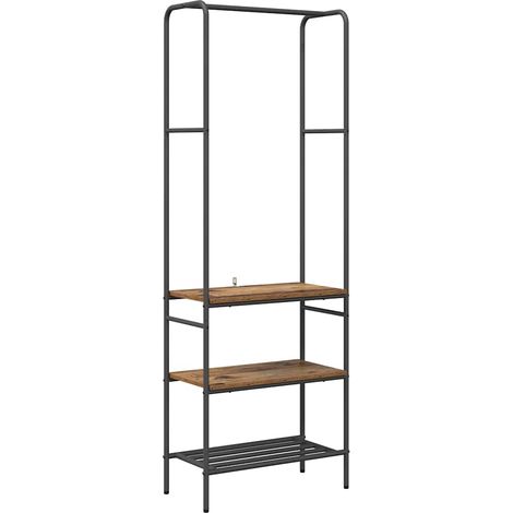 Portant à vêtements avec étagères Bois ancien 60 x 30 x 171 cm CFW423436 (1/5)
