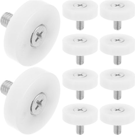 Toddmomy Lot de 10 poulies tiroir à roulement billes en nylon blanc, (1/5)