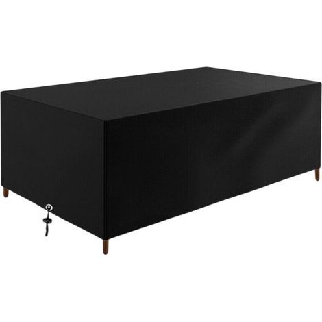 Housse de protection pour meubles de jardin, protection pour meubles de jardin, tissu Oxford imperméable, bâche de protection UV avec corde et serrure, noir (250 x 250 x 90 cm, 210D) (1/5)
