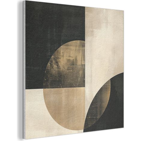 CUADRO ACÚSTICO Abstracto - Formas geométricas - Negro - Oro Cuadros Decoracion Salon Modernos 90x90
