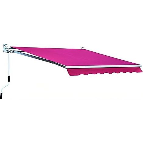 Tende da sole a Bracci Balcone Alluminio Avvolgibile a Barra quadra San Giorgio - Dimensioni: 3 x 2 m - Colore: Rigato Verde/Bianco