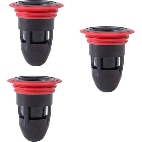 piezas, Tapón de desagüe, negro, PP + gel de sílice, Juego de desagüe universal, Desagüe de suelo, Desagüe antiolor para ducha, 5,56,53,5 cm (1/5)