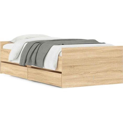 Maison Exclusive - Giroletto con Cassetti Rovere Sonoma 75x190 cm Small Single (1/5)