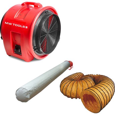 Ventilateur MV400PP avec tuyau et sac filtrant MW Tools MV400PPSET (1/5)