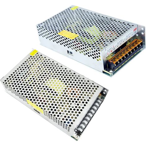 Alimentation 12V 30A universelle régulée à découpage avec contrôle de température pour bande LED, convertisseur secteur 360W, transformateur silencieux pour ruban lumineux, usage intérieur. (1/5)