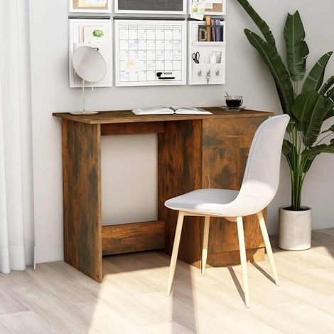 vidaXL Bureau Chêne fumé 100x50x76 cm Bois d'ingénierie (1/5)
