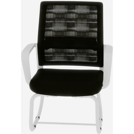 Moderner minimalistischer Bürostuhl mit Metallgestell und Netzrückenlehne (1/5)
