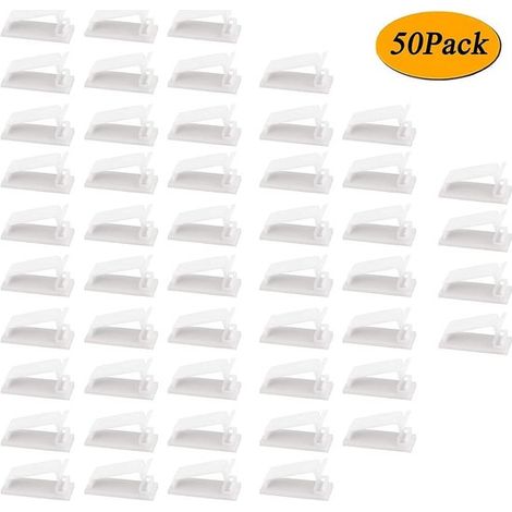 Selbstklebende Kabelclips 50 Stück Verstellbarer Kabelorganizer Selbstklebende Kabelclips Geeignet für Fernseher Computer Laptop Ethernet-Kabel x 42 (1/5)