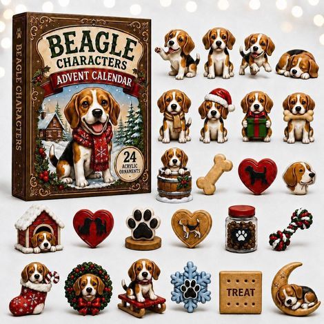 Beagle in Verkleidung Weihnachts-Adventskalender 2026 2D Überraschungsbox