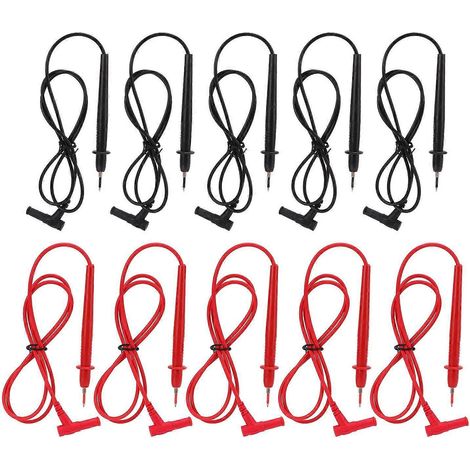 5er-Set J.30029 Universal-Messleitungen, 2 mm Gewinde, 10 A Multimeter-Prüfspitze für industrielle Messgeräte