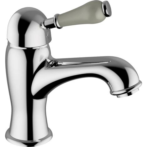 Teorema - Miscelatore Lavabo Con Saltello E Leva Di Porcellana - Serie: Dune - Colore: Cromato (1/2)