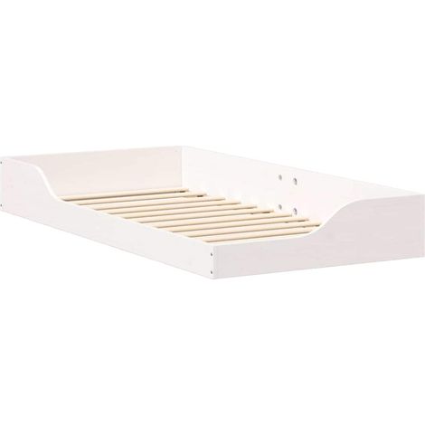 Bed Frame White 90 x 190 cm Solid Pine Wood vidaXL (1/5)