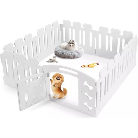 Tlgreen – Parc pour chien 60 cm – Enclos pliable 7+1 panneaux – Matériau HDPE non toxique – Ventouses et ancrages pour stabilité – Intérieur extérieur (1/5)