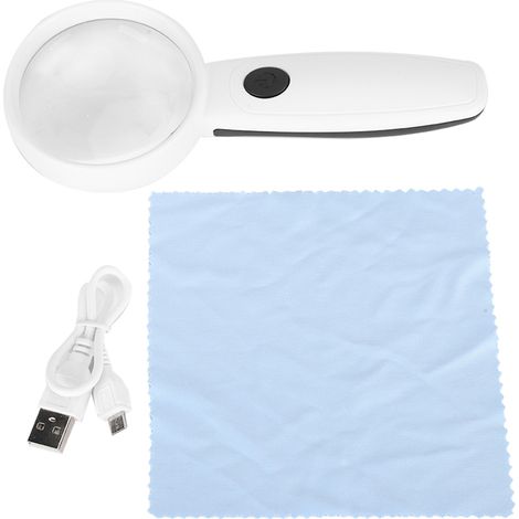 Hochauflösende Handlupe mit wiederaufladbarer LED-Leuchte, ABS und Acrylglas zum Lesen (1/5)
