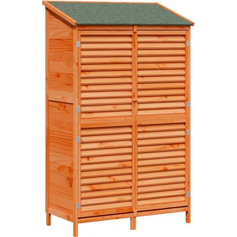 vidaXL  Garden Shed  with Roof Brown 106 x 56 x 176.5 cm Solid Fir Wood (1/4)