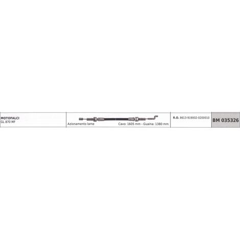 Cable de acoplamiento de la cuchilla segadora GREEN LINE GL870MF cable 1605 mm vaina 1380 mm