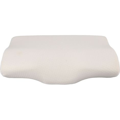 Oreiller cervical en mousse à mémoire de forme blanche, respirant et ergonomique, à rebond lent, idéal pour la chambre à coucher. (1/5)
