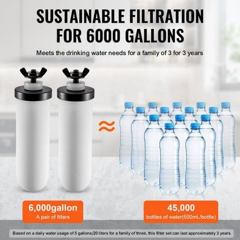 2er-Pack Wasserfilter, Keramik, Aktivkohle, K8013, kompatibel mit den meisten Modellen, für den Innenbereich (1/5)