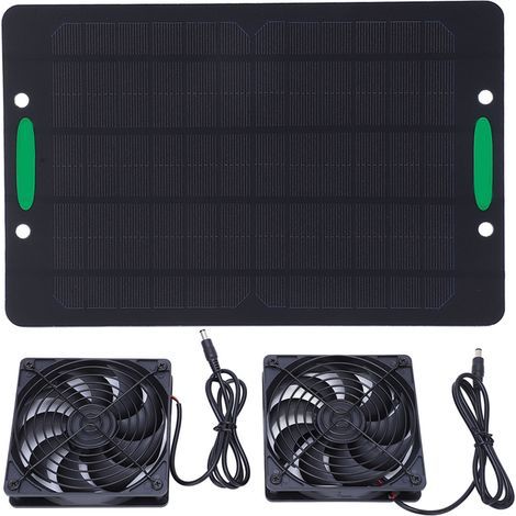 Solarpanel-Ventilator, Doppelabluftventilator, Luftbelüftung, Wärmeableitung, 10 W, für Gewächshaus (1/5)