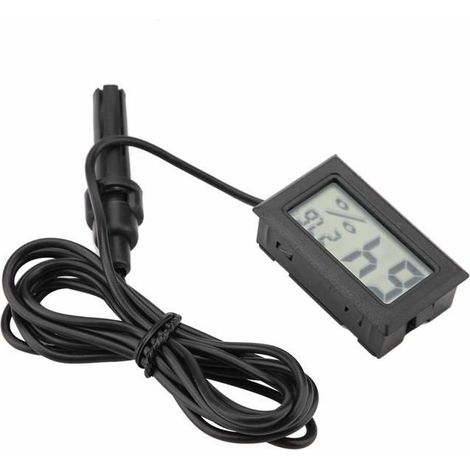 Thermomètre Hygromètre Digital LCD avec Sonde Externe, Mesureur de Température et Humidité pour Incubateur, Terrarium Reptile, (1/5)