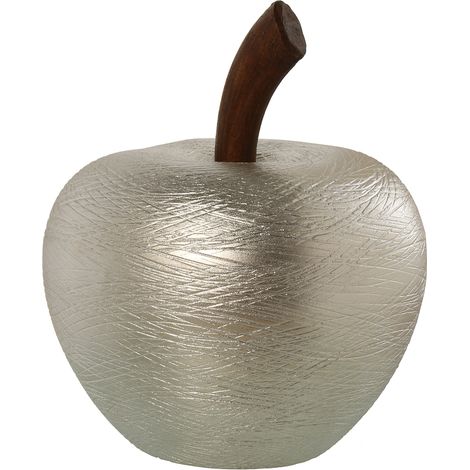 Figurine Pomme Céramique Argentée35 Cm °25X35 Cm (1/2)