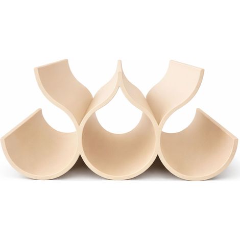 Portabottiglie beige, 5 bottiglie, organizer per vino