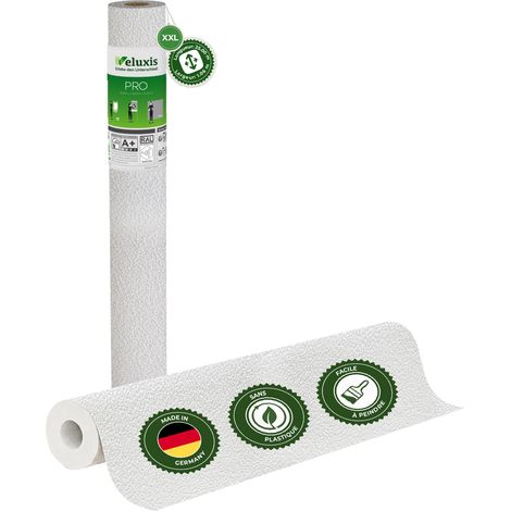 Veluxis® Papier peint intissé PRO 25,00 m x 1,06 m (micro-texturé, monobloc) – excellent rapport qualité-prix, idéal pour les grandes surfaces et les plafonds – Fabriqué en Allemagne