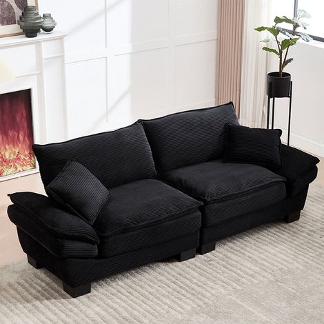 Canapé convertible double, avec couette intégrée, confortable et spacieux - Noir (1/5)