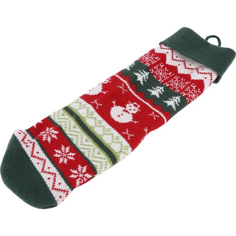 Chaussette de Noël Décorative Sac Cadeau Vert avec Corde pour Sapin et Maison (1/5)