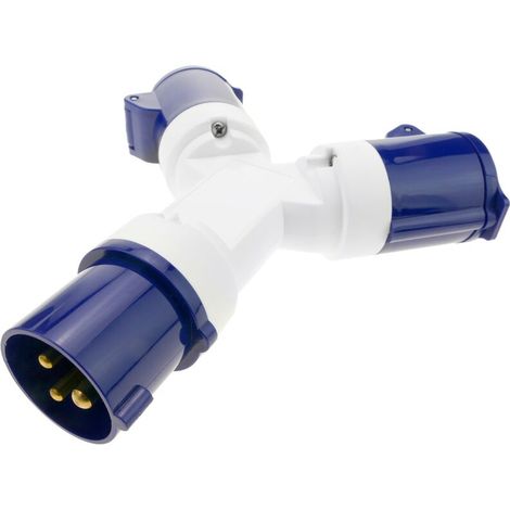 - CEE-Stecker auf 2 x CEE-Buchse Adapter 2P+E 16A 250V IP44 IEC-60309