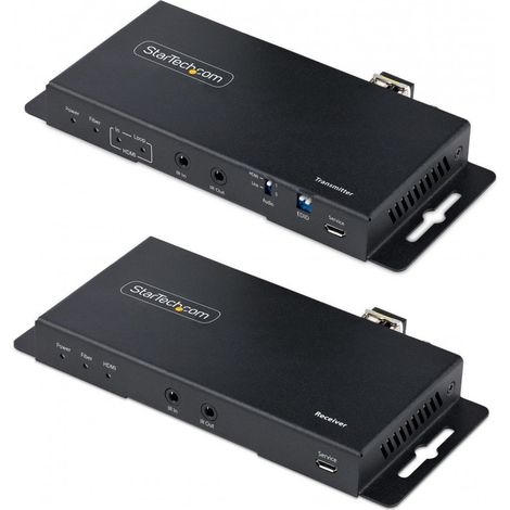 StarTech.com Extender HDMI su fibra ottica LC, 4K 60Hz fino a 1km (Single Mode) o 300m (Multimode) - HDR, HDCP, 3,5mm Audio/RS232/IR Extender, Kit trasmettitore e ricevitore (ST121HD20FXA2)