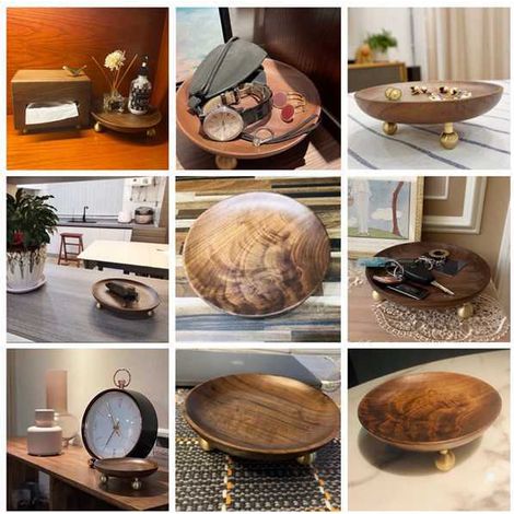 Un petit plateau de rangement en bois (comme illustré sur la photo) pour l'entrée du salon, pour les clés, les produits cosmétiques et les bijoux.