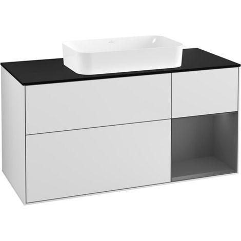 V&B Waschtischunterschrank Finion 120cm, Pl b m, Rg r A m, wh. m Lac (1/2)