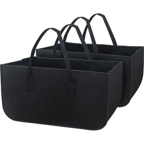 2 Pièces Sac à Bûches de Cheminée Sac à Bois de Chauffage Sac à Bûches en Feutre, Panier de Rangement Pliable de Grande Capacité Sac à Provisions, pour le Shopping de Jouets à Bûches de Bois de Chauff (1/5)