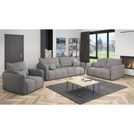 Sofaset Designersofa MORGANO 3-2-1 Stoff Abriamo Beige (1/5)