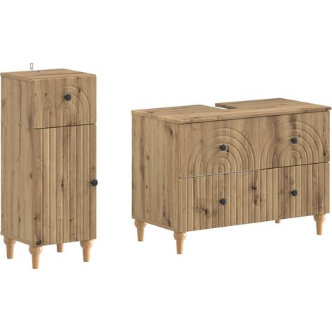 Maison Exclusive - Ensemble de 2 meubles de salle de bain ALKMAAR Chêne artisanal (1/5)