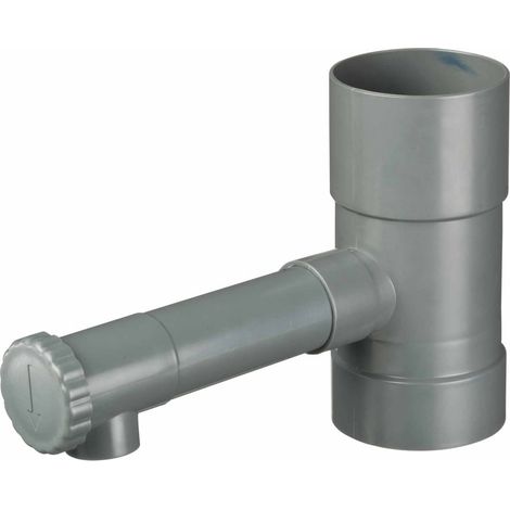 Collecteur à débit réglable pour descente de gouttière Ø 8 cm – Raccord en plastique robuste – Ajustement précis du débit d'eau – Nature (1/3)
